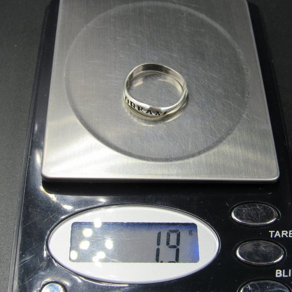 Size 6.75 Sterling Silver Dream Word Wavy Band Ring Vintage - Picture 7 of 7